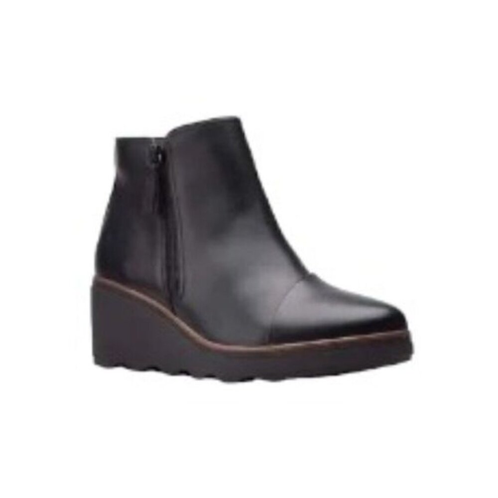 Clarks Mazy Eastham Ankle Boot Booties Black Leather 8 NWT